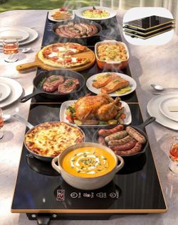BRAND NEW IN BOX Food Warmers for Parties Buffet, 47"x12" Fast-Heating Glass Warming Tray