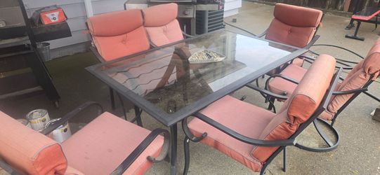 Iron and glass table