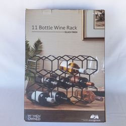 11 Bottle Wine Rack Available in Black