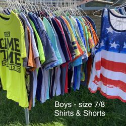 Size 7/8 - Boys Shirts & Shorts - Summer Clothes 
