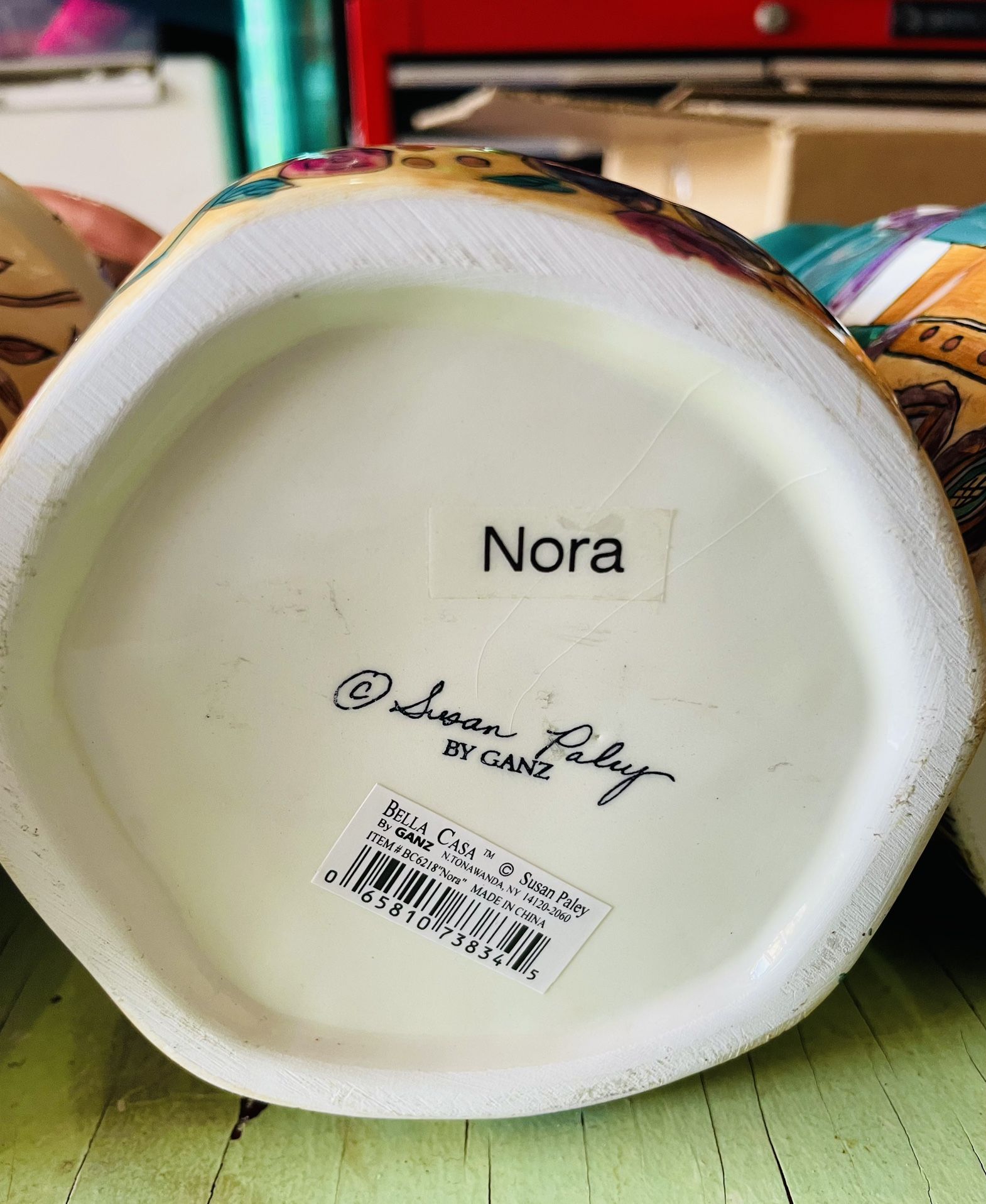 貴重ヴィンテージ Susan paley 可愛い♪陶器クッキージャー 貴重