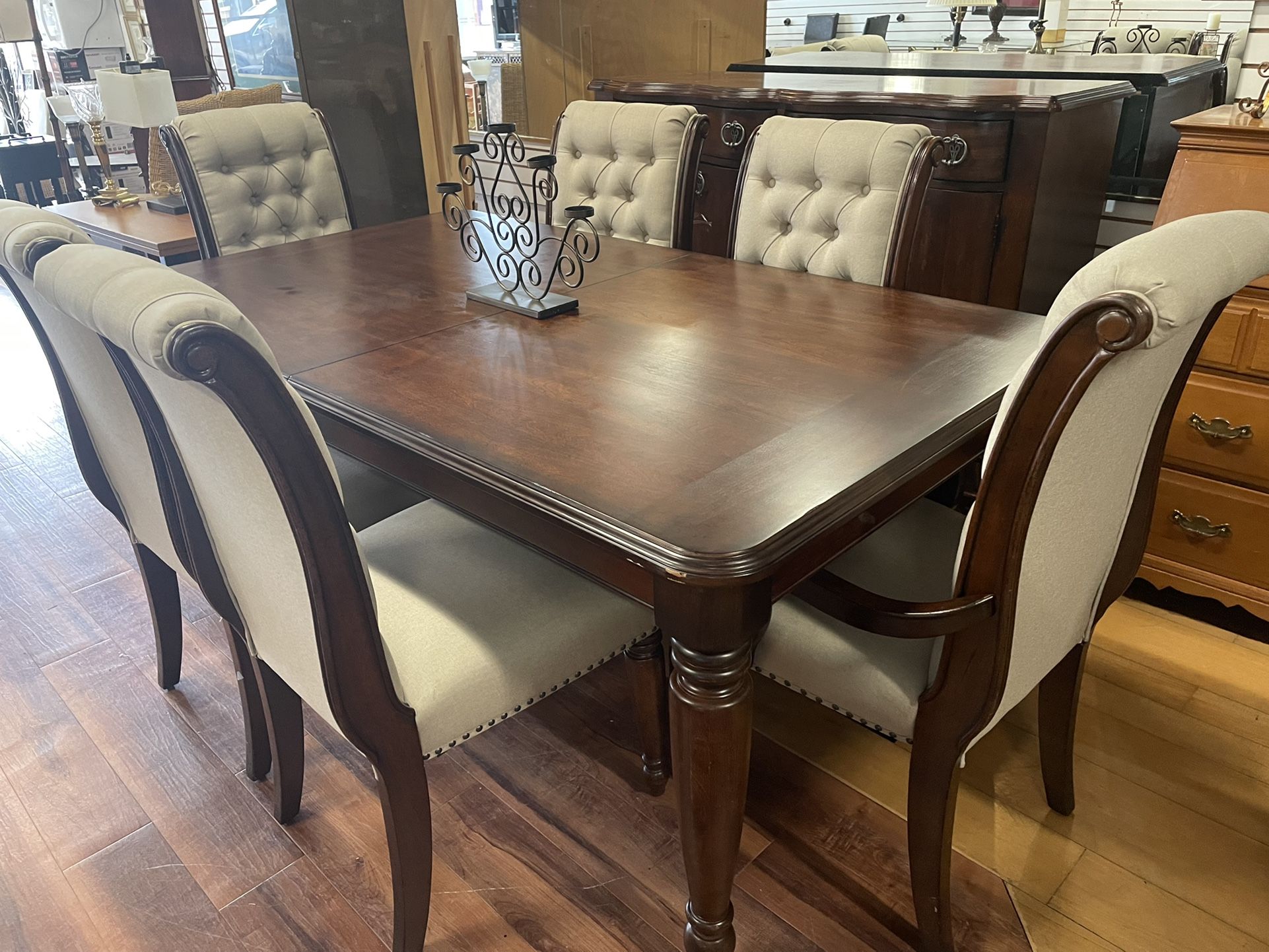 Beautiful Dining Room Table With Chairs And Buffet (excellent condition ) Barely Used Paid $2000
