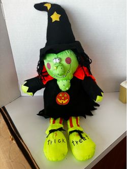 Vintage 90’s Halloween Witch Stuffed Nylon Plush 21”