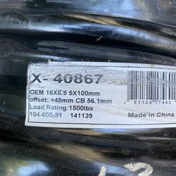 Set Of 2 Black Steel Wheels - 16 x 6.5 x 100 mm