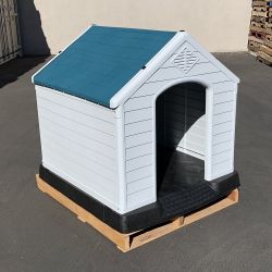 New $150 Plastic Dog House X-Large Size Pet Indoor Outdoor All Weather Shelter Cage Kennel 42x42x45” 