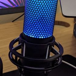 HyperX QuadCast RGB Microphone (for YouTubers, Podcasters, Streamers, Gamers)