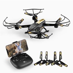 ATTOP Drones for Adults/Kids/Beginners- A8 Larger 1080P FPV Drone with Camera One Key Start/Hover/Land Kids Drone Remote/APP/Voice/Gesture Control 24 