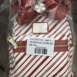 Disney exclusive loungefly Christmas candy cane Minnie Mouse backpack brand new