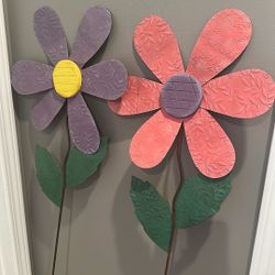 2-large Spring Flower Garden Stakes/home Decor 