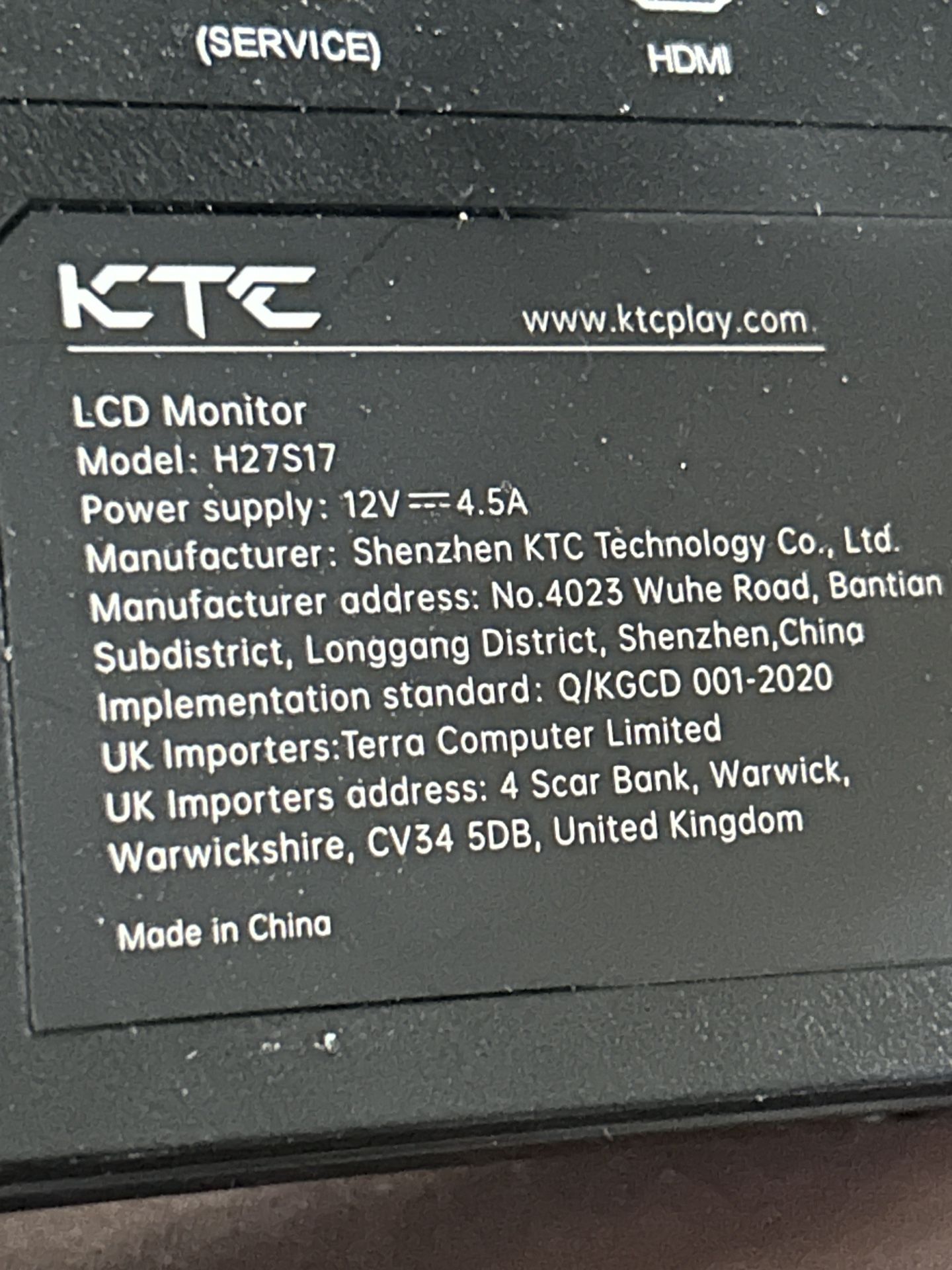 KTC H27S17 Monitor