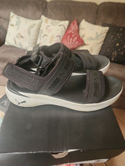 Puma black sandals,  for women's( sandalias puma negra para mujer)
