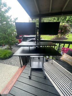 Mobile computer desk.