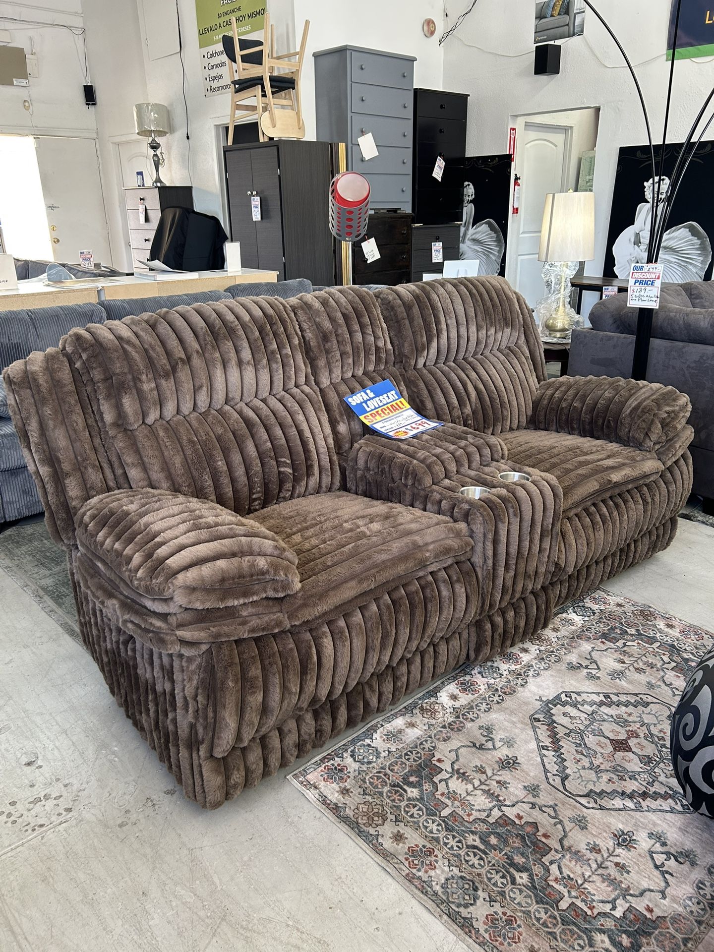 Recliner Sofa With Cup Holder And Storage 