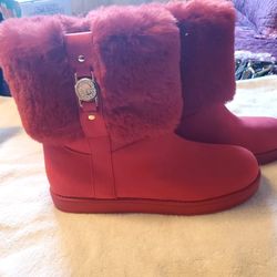Red gbg fur boots 8 1/2