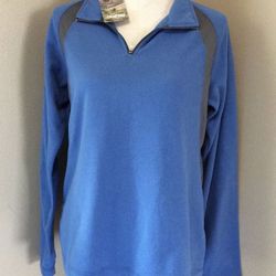 NWT Landway Blue Gray Pullover Performance Outerwear Fleece Jacket Womens Size M or XL