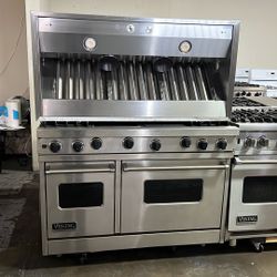 VIKING 48”WIDE ALL GAS RANGE STOVE AND VIKING RANGE HOOD 48”