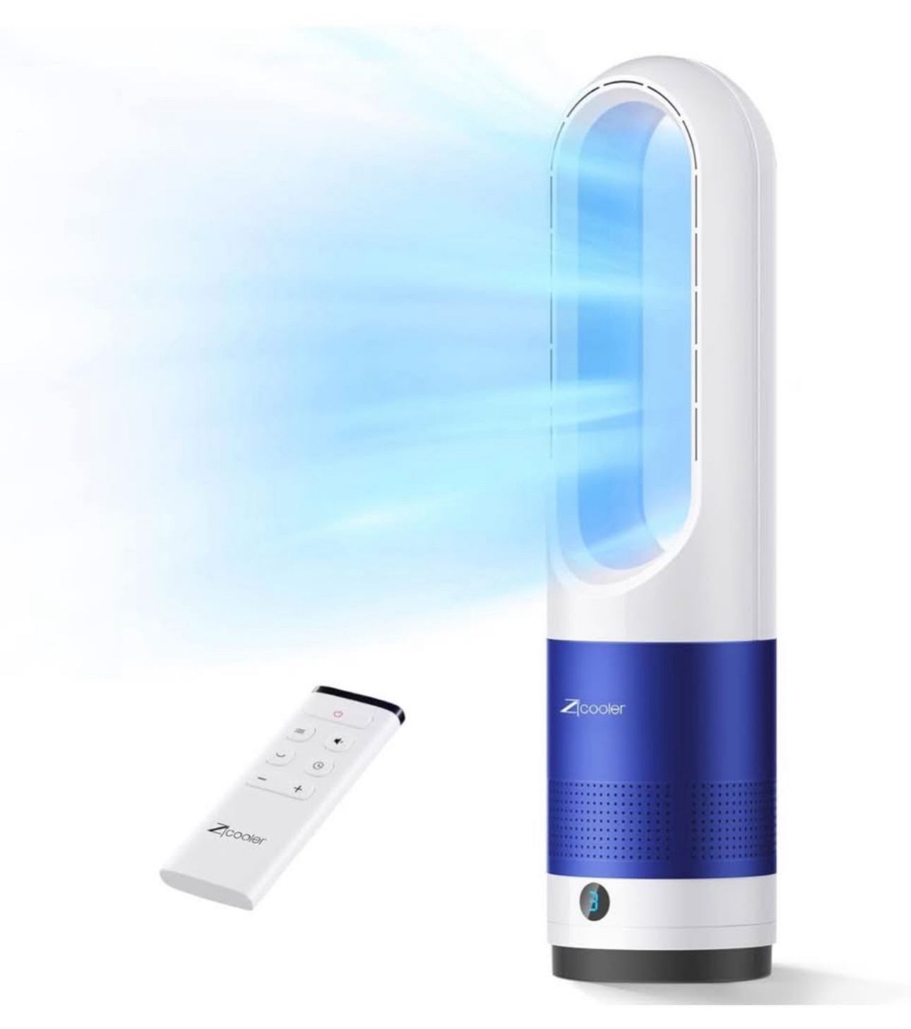 Bladeless Fan for Bedroom, 22" Quiet Oscillating Tower Fan with Remote, 8 Speeds, 90° Wide-Angle