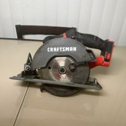 CRAFTSMAN CIRCULAR SAW MODEL CMCS500 NO BATTERY TOOL ONLY. I do have a battery to test. Used in good condition with some cosmetic blemishes associated
