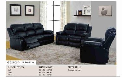 Brand New 3 pieces recliners couch set