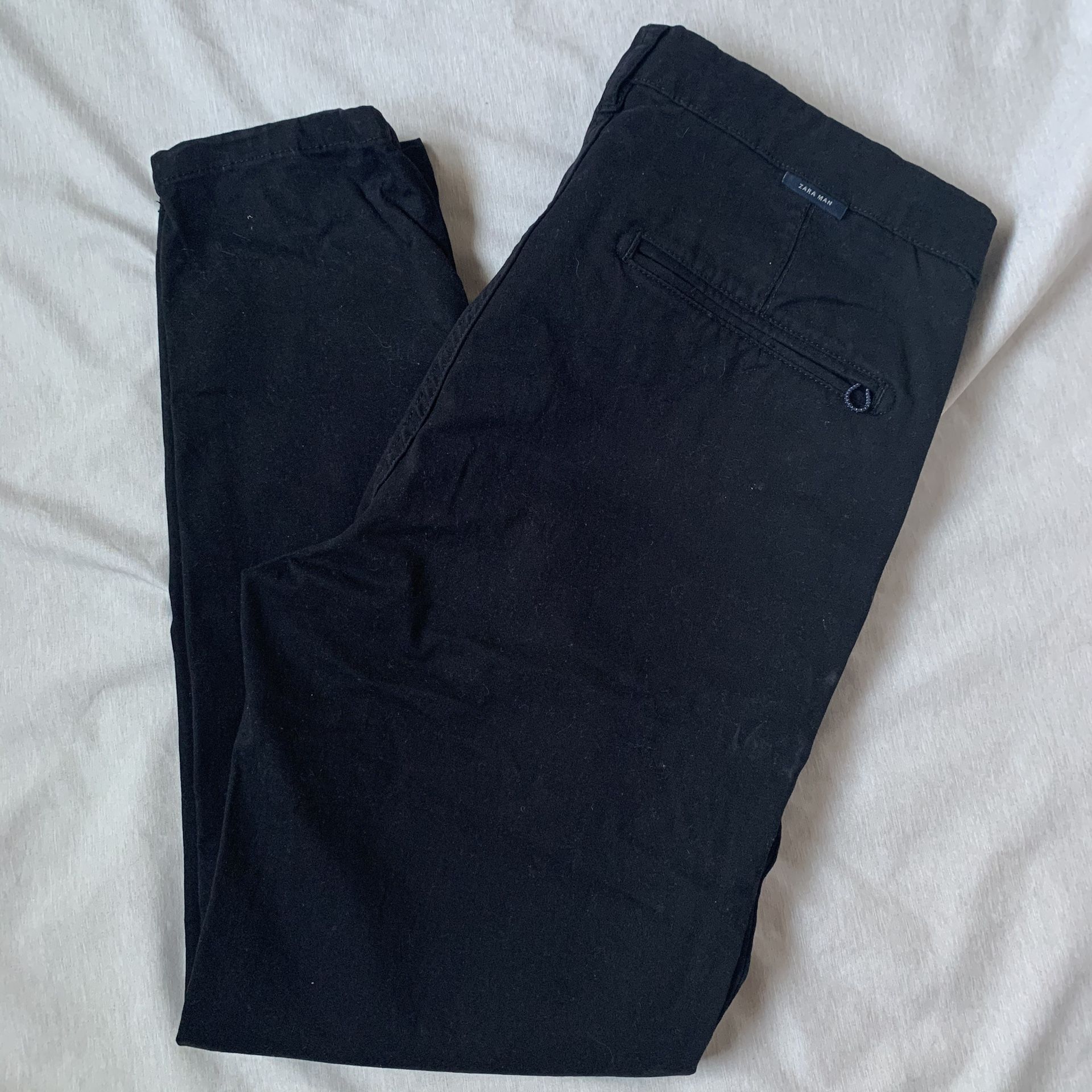 Zara Man Ankle chinos Black