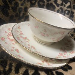 Pope-Gosser  American Made China Tea Cup And Two Saucers