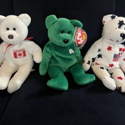 Glory, Erin And Maple Beanie Babies