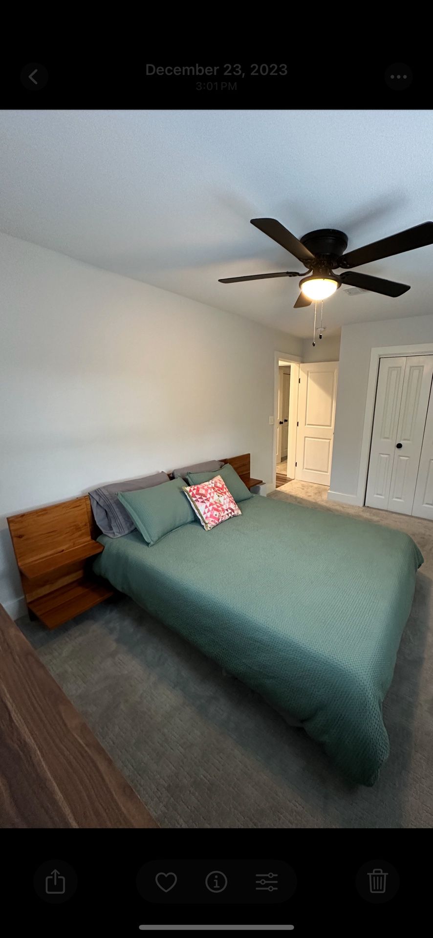 CB2 Andes Acacia Queen Bed Frame with Nightstands