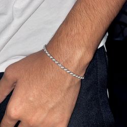 Rope Sterling Silver Chain Bracelet