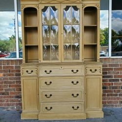 Gorgeous Vintage China Cabinet Secretary Desk 