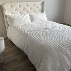 Queen Bed frame And Purple Mattress 