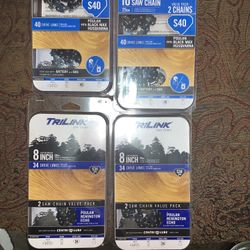 Brand New Chain Saw Chains 10” And 8”