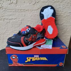 BRAND NEW TODDLER BOYS SIZE 8 "SPIDERMAN " SNEAKERS...ADJUSTABLE VELCRO STRAPS...retails $39.99...SELLING FOR $18