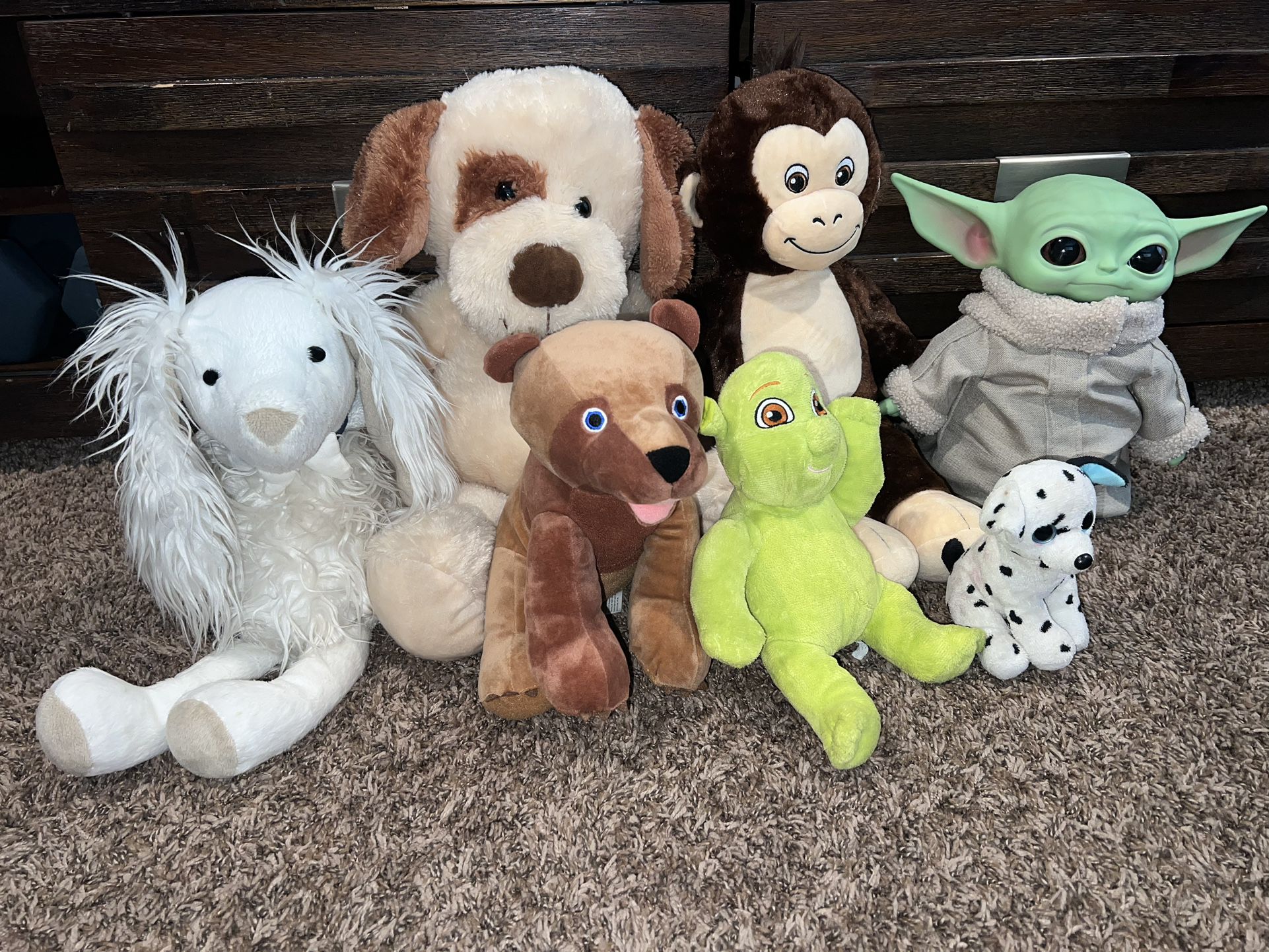 Kids Plushies, (monkey is a build a bear) $20- for all