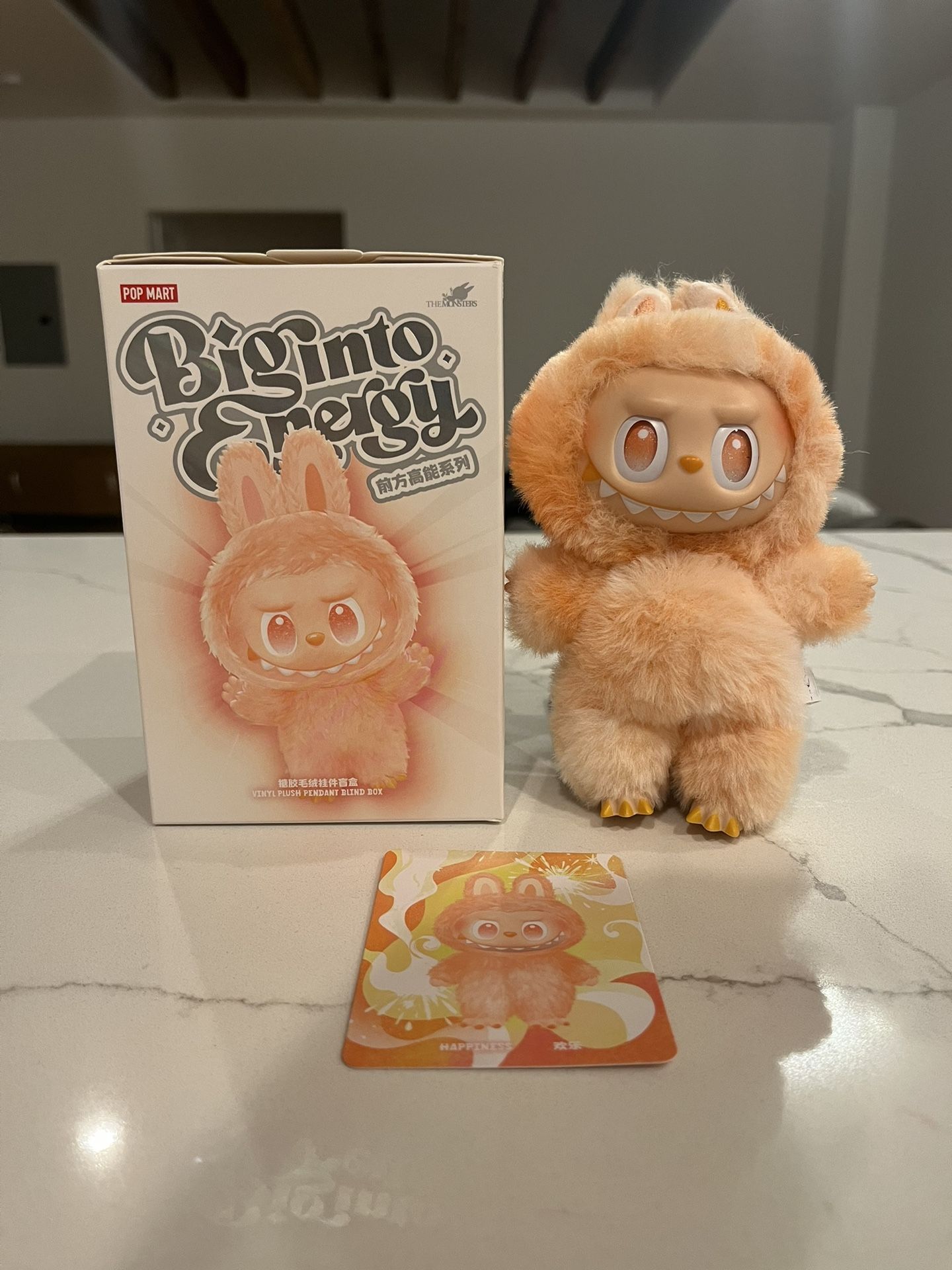 POP NOW - BIG INTO ENERGY LABUBU “HAPPINESS” (ORANGE) 🧡 100% AUTHENTIC