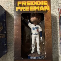Dodgers Bobbleheads Freddie, Kershaw, Ice Cube, Replica WS Trophy 