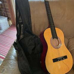 Beginners Guitar With Case And Book
