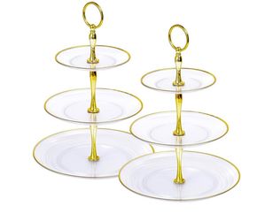 Soleebee 3-Tier Cupcake Stand, Round Plastic Tiered Serving Tray, Cup Cake Tower for Birthday Wedding Party Decoration, Cupcake Tier Stand Fruits Dess