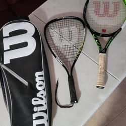 2 Wilson Racquets With Bag, One Bundle Price 
