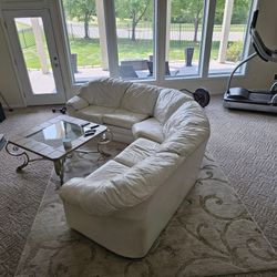 Italian Leather Sectional With Reclining Ends