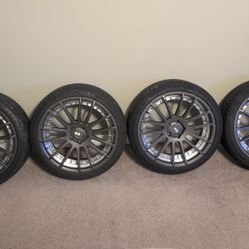 XO Luxury Rims and Tires 5x112 30 Offset Tires are 255/35/20 Y