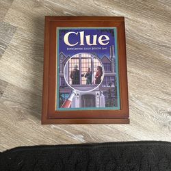 CLUE Game, never used, wooden book shelf addition