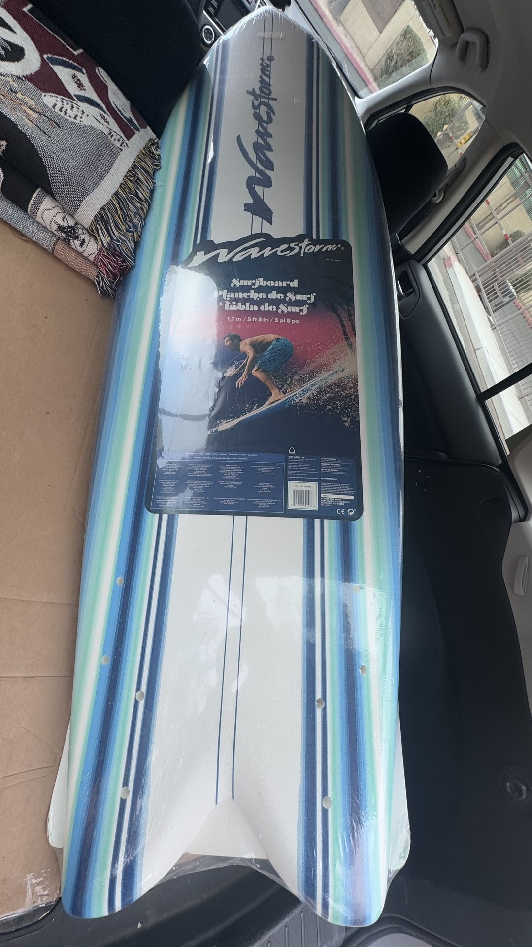 WAVESTORM 5'8" RETRO FISH SURFBOARD New Softtop Surfboard - Includes fins