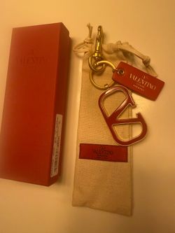 Valentino Garavani Signature VLogo Keychain in Red (BRAND NEW)