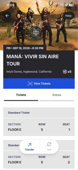 MANA VIVIR SIN AIRE TOUR Friday September 18th