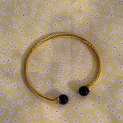 Black Onyx David Yurman And 18k Gold Twisted Rope Bracelet