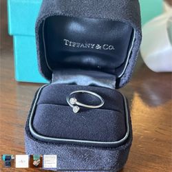 Tiffany & Co. Elsa Peretti Platinum Diamond Hoop Ring
