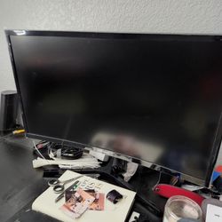 Samsung Monitor And Desk With Chair