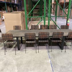 Reclaimed Wood Table &12 Chairs