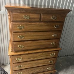 Tall wood dresser