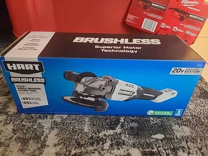HART 20Volt Brushless 4-1/2-in Angle Grinder/Cutoff Tool (Battery Not Included)